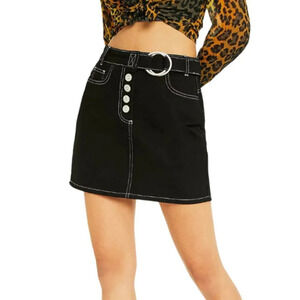 BDG  Urban Outfitters Kirby Black Denim Button-Through Skirt